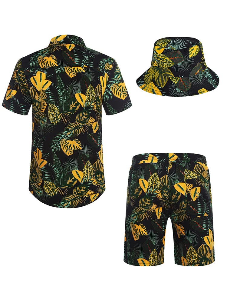 Hawaiian Beach Sets with Bucket Hat (US Only) Sets coofandy 