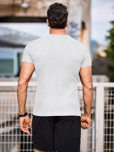 Stretch Pit Stripe Gym T-shirt (US Only) T-shirt coofandy 