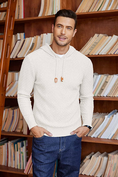 Solid Knitted Pullover Hooded Sweatshirt (US Only) Hoodies Brand: COOFANDY 