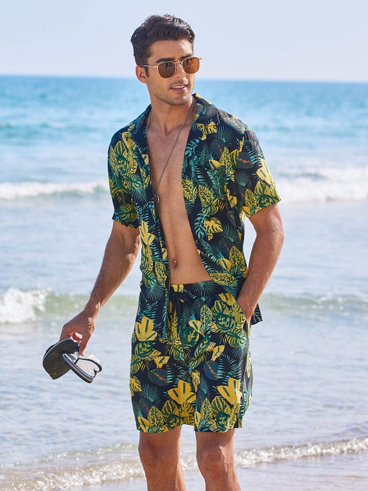 Hawaiian Beach Sets with Bucket Hat (US Only) Sets coofandy 