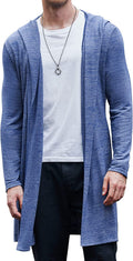 Casual Drape Cape Open Front Cardigan (US Only) Cardigans COOFANDY Store Blue M 