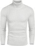 Slim Fit Turtleneck Knitted Twisted Pullover Sweaters (US Only) Sweaters Coofandy&