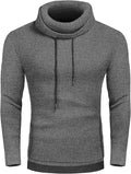 Knitted Pullover Turtleneck Sweater (US Only) Sweaters COOFANDY Store Line Grey S 