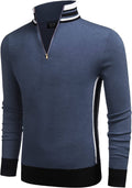Striped Collar Pullover Sweater (US Only) Sweaters COOFANDY Store Blue Ashes S 