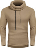 Knitted Pullover Turtleneck Sweater (US Only) Sweaters COOFANDY Store Khaki S 