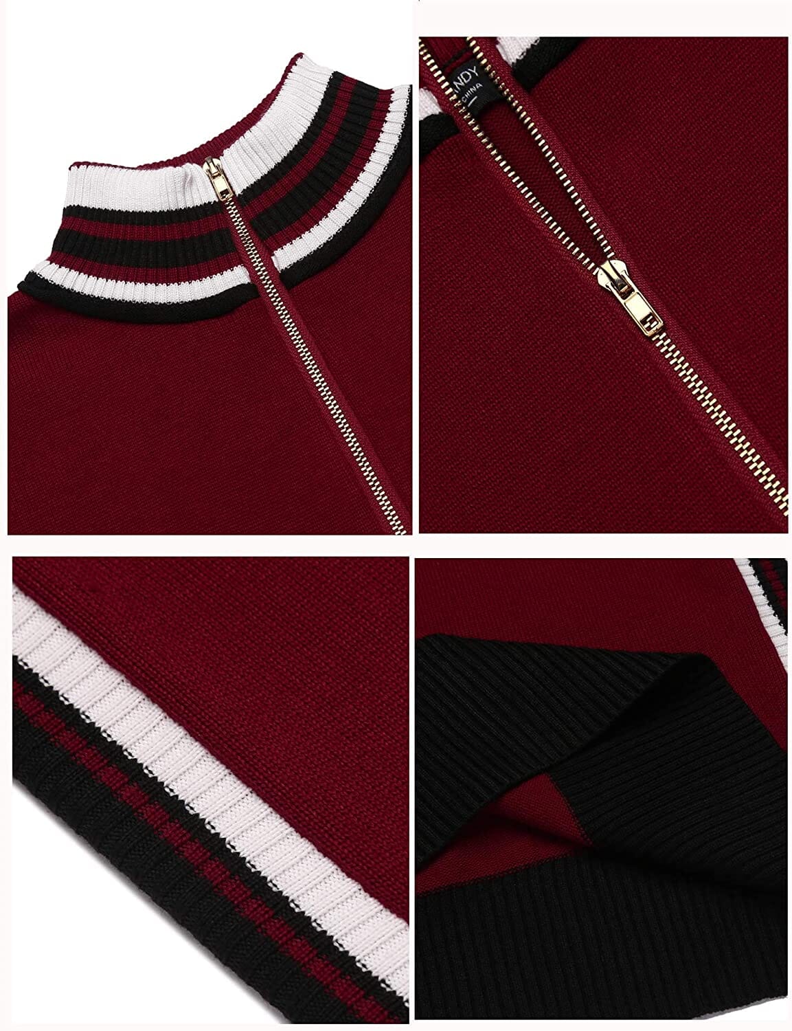 Striped Collar Pullover Sweater (US Only) Sweaters COOFANDY Store 