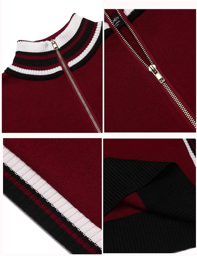Striped Collar Pullover Sweater (US Only) Sweaters COOFANDY Store 
