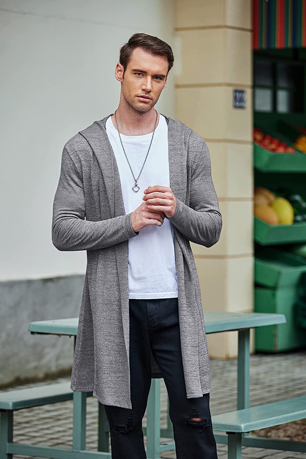 Casual Drape Cape Open Front Cardigan (US Only) Cardigans COOFANDY Store 
