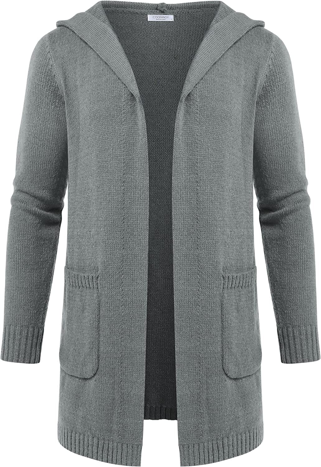 Lightweight Knitted Cardigan Sweaters with Pockets (US Only) Coat COOFANDY Store Light Grey S 