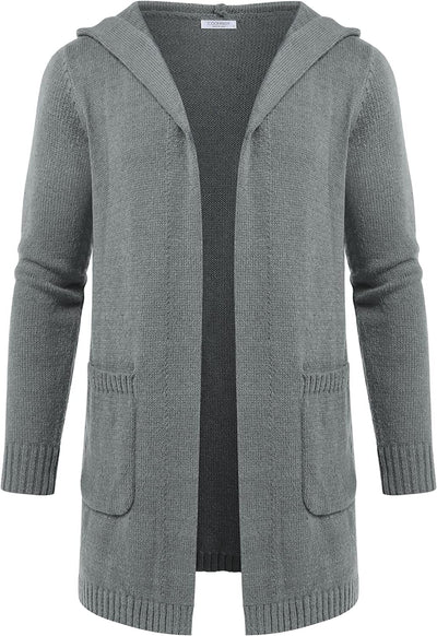 Lightweight Knitted Cardigan Sweaters with Pockets (US Only) Coat COOFANDY Store Light Grey S 