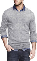 Solid Classic Crew Neck Sweater (US Only) Sweaters COOFANDY Store White and Light Grey M 