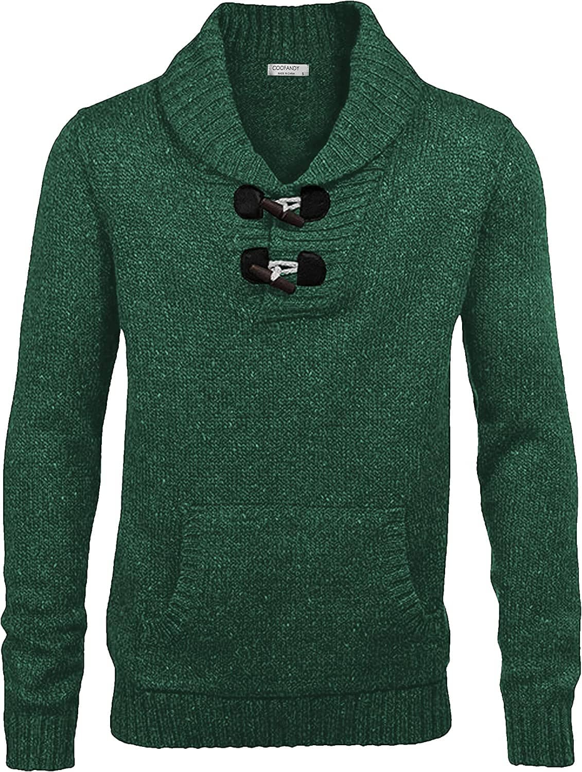 Shawl Collar Pullover Knit Sweaters with Pockets (US Only) Sweaters COOFANDY Store 