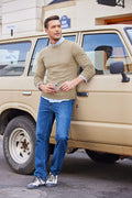 Solid Classic Crew Neck Sweater (US Only) Sweaters COOFANDY Store 