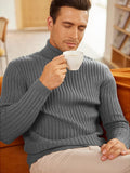 Turtleneck Knitted Classic Ribbed Sweater (Us Only) Sweaters COOFANDY Store 