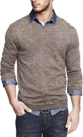 Solid Classic Crew Neck Sweater (US Only) Sweaters COOFANDY Store White and Apricot S 