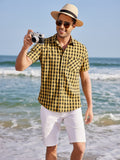 Casual Short Sleeve Plaid Shirt (US Only) Shirts coofandystore 