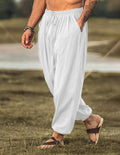 Coofandy Loose Fit Linen Style Hippie Pants (US Only) Pants coofandy White S 