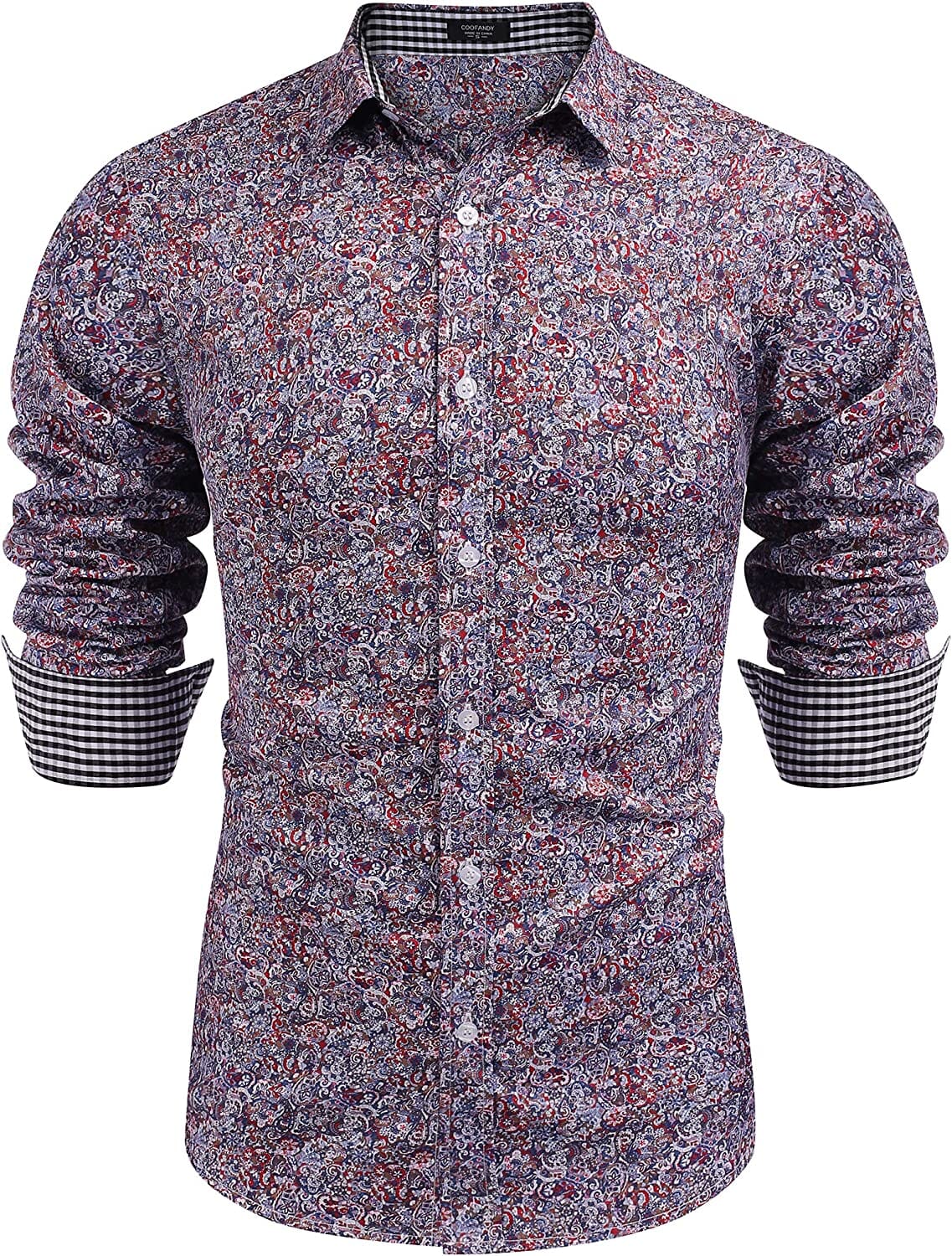 Floral Button Down Flower Printed Shirt (US Only) Shirts Coofandy's Paisley S 
