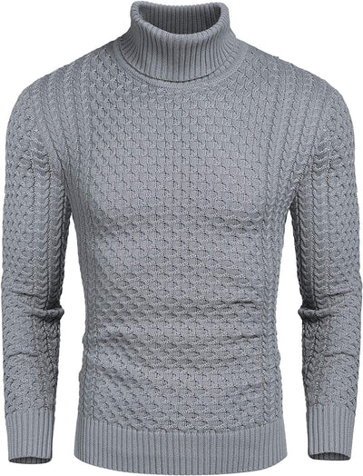 Slim Fit Turtleneck Knitted Twisted Pullover Sweaters (US Only) Sweaters Coofandy's 