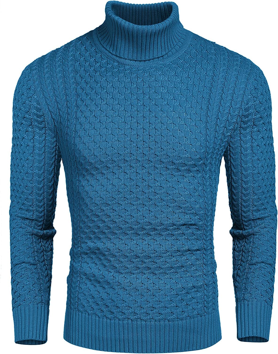 Slim Fit Turtleneck Knitted Twisted Pullover Sweaters (US Only) Sweaters Coofandy's 