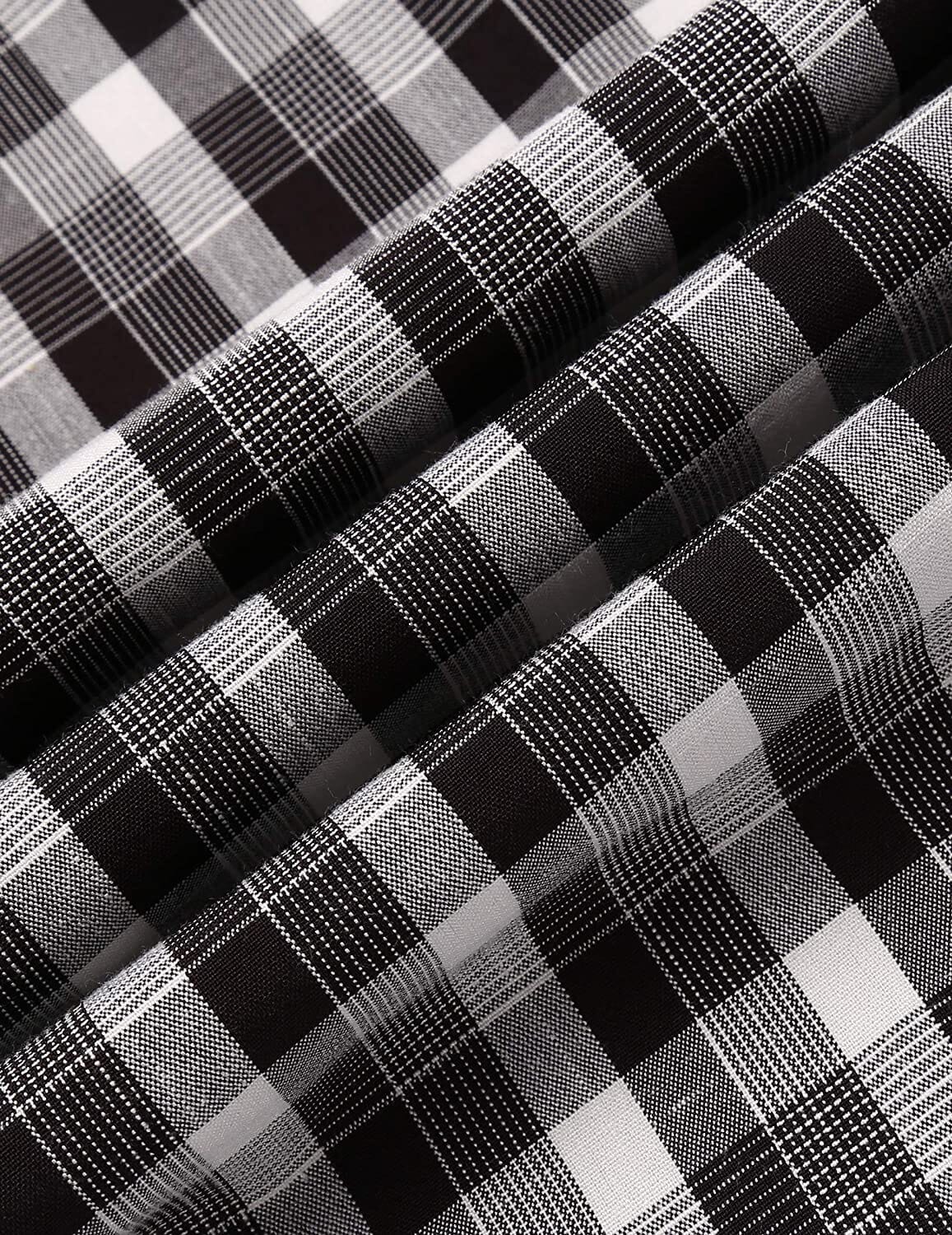 Classic Short Sleeve Plaid Cotton Shirts with Pocket (US Only) Shirts COOFANDY Store 