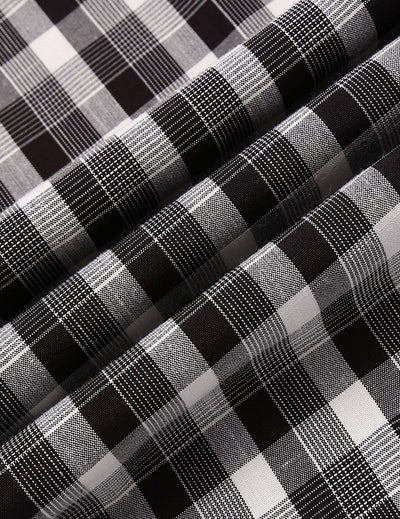 Classic Short Sleeve Plaid Cotton Shirts with Pocket (US Only) Shirts COOFANDY Store 