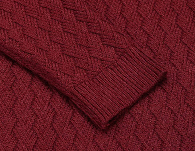 Turtleneck Patterned Knitted Pullover Sweater (US Only) Sweaters COOFANDY Store 