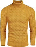 Slim Fit Turtleneck Knitted Twisted Pullover Sweaters (US Only) Sweaters Coofandy&