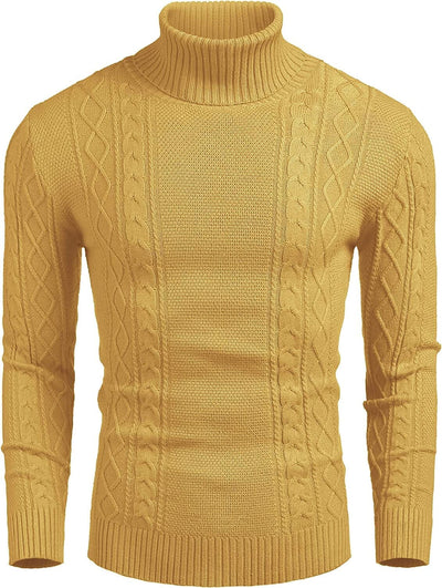 Turtleneck Casual Cable Knitted Pullover Sweaters (US Only) Fashion Hoodies & Sweatshirts COOFANDY Store 
