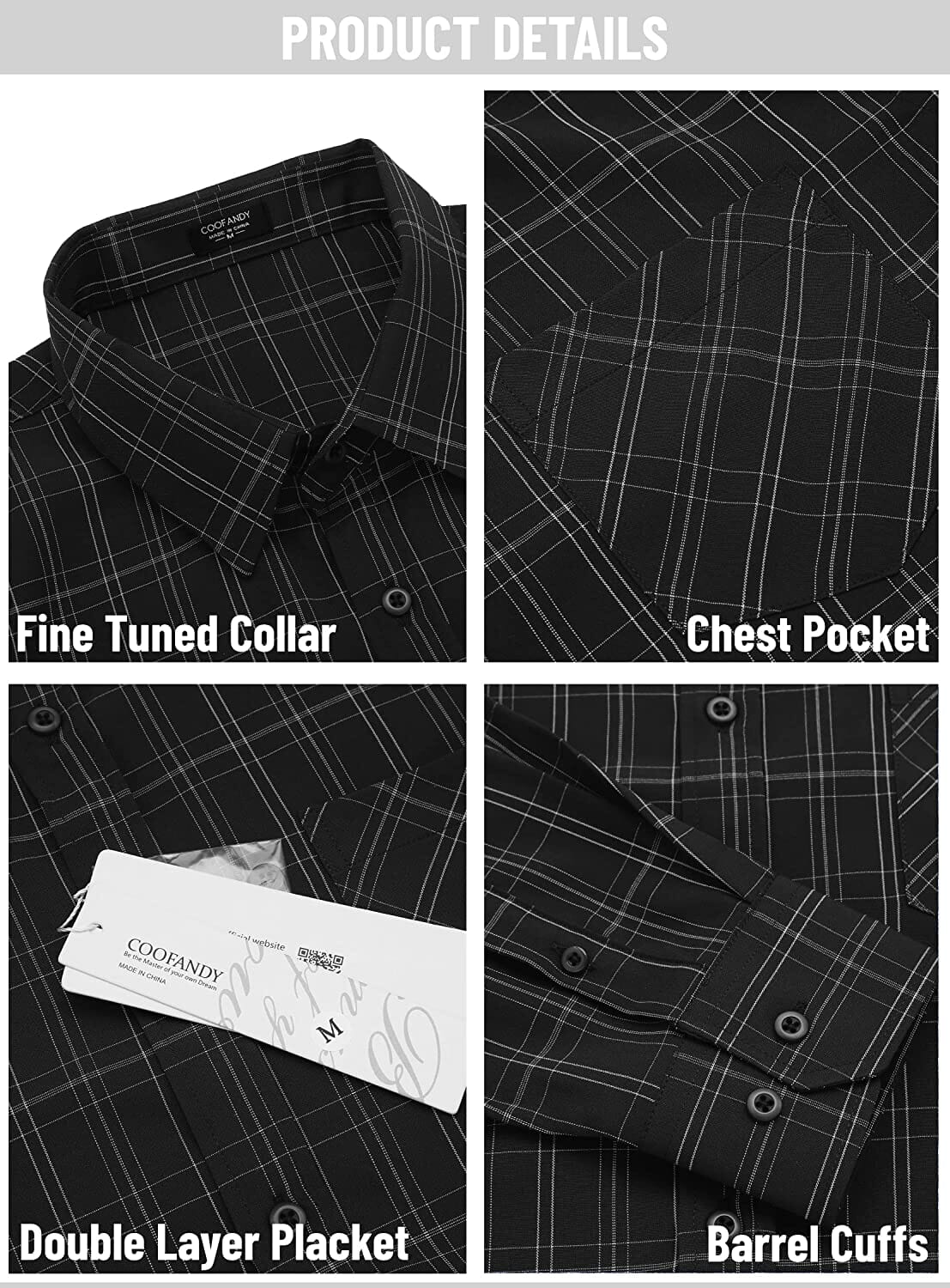 Business Button Up Plaid Shirts (US Only) Shirts Coofandy's 