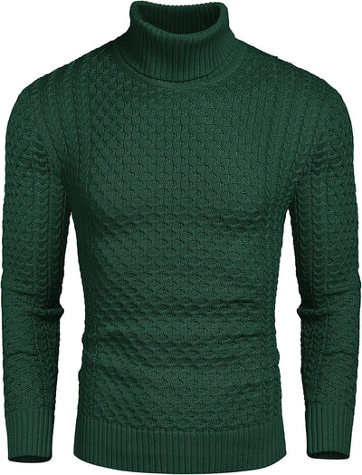 Slim Fit Turtleneck Knitted Twisted Pullover Sweaters (US Only) Sweaters Coofandy's 