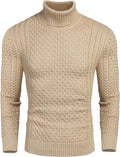 Slim Fit Turtleneck Twisted Sweater (US Only) Sweaters Coofandy&