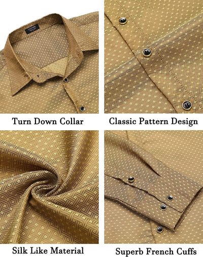 Luxury Shiny Button Down Shirts (US Only) Shirts & Polos Brand: COOFANDY 