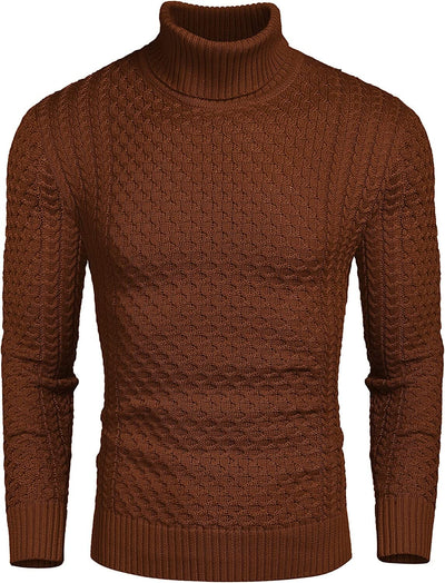 Slim Fit Turtleneck Twisted Sweater (US Only) Sweaters Coofandy's 