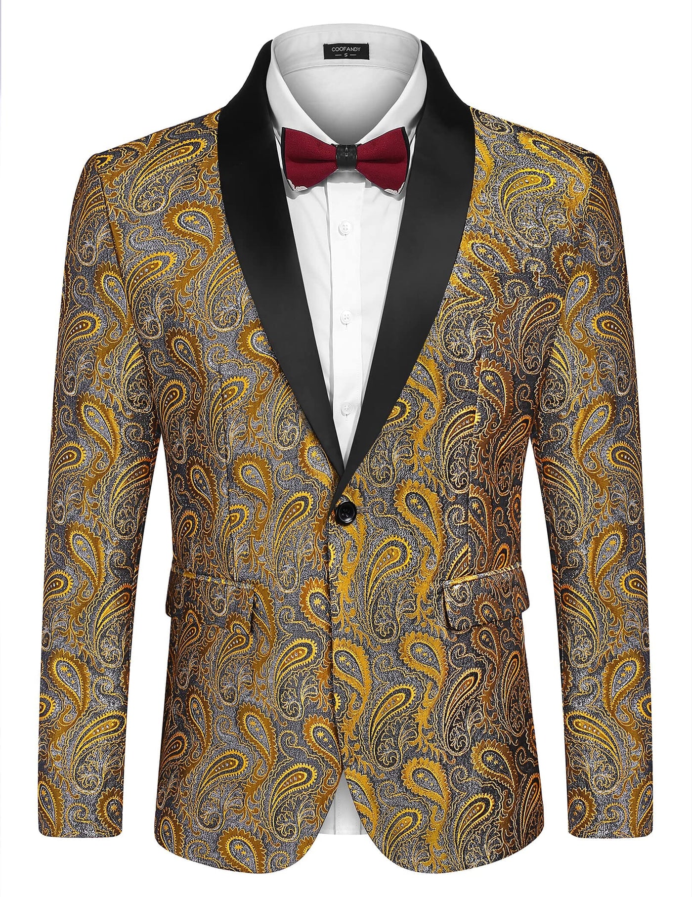 Paisley Shawl Lapel Blazer (US Only) Blazer coofandy 