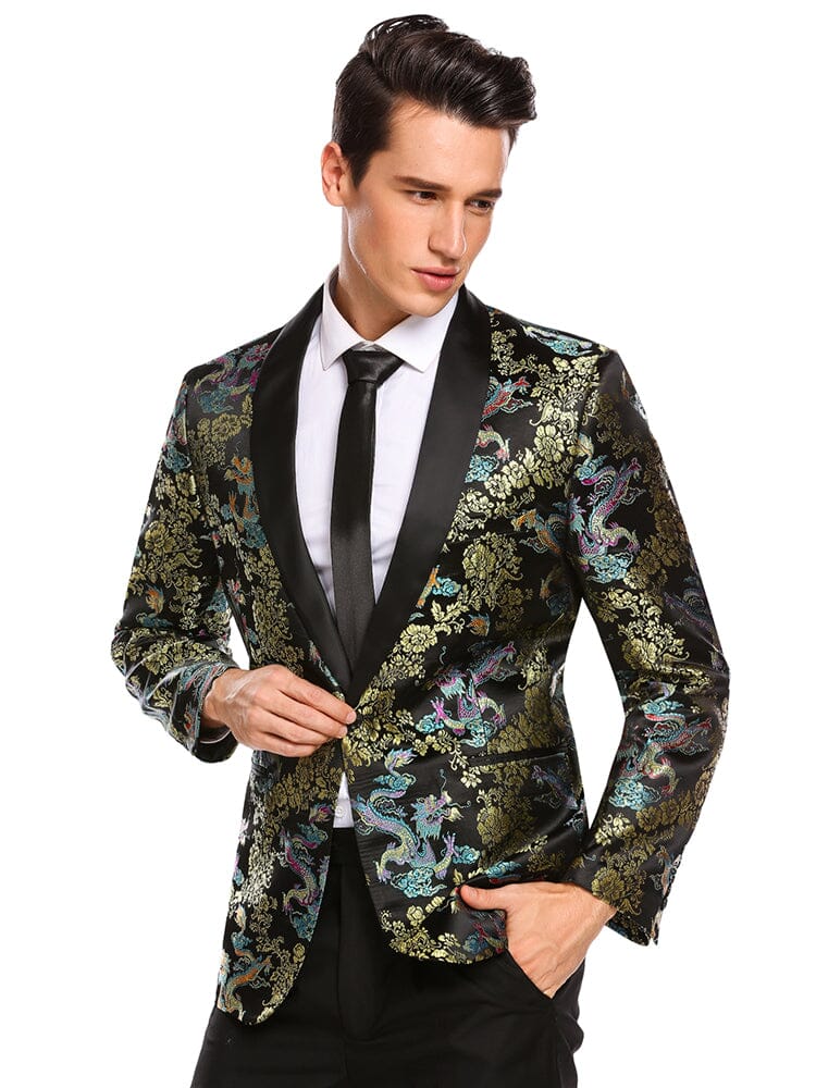 Luxury Floral Embroidered Blazer (US Only) Blazer coofandy 