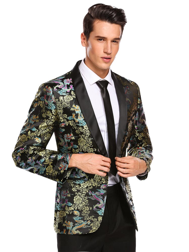 Luxury Floral Embroidered Blazer (US Only) Blazer coofandy 