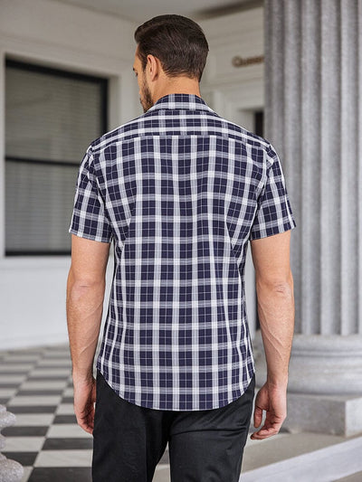 Casual Short Sleeve Plaid Shirt (US Only) Shirts coofandystore 