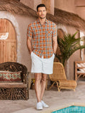 Casual Short Sleeve Plaid Shirt (US Only) Shirts coofandystore 