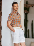 Casual Short Sleeve Plaid Shirt (US Only) Shirts coofandystore 