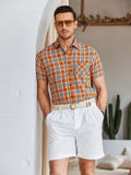 Casual Short Sleeve Plaid Shirt (US Only) Shirts coofandystore 