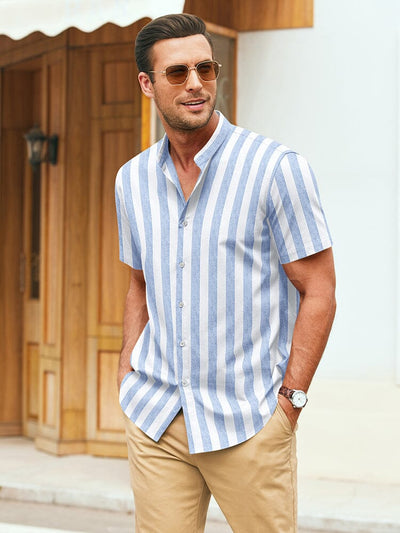 Classic Printed Linen Blend Shirt (US Only) Shirts coofandy 