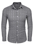 Classic Regular Fit Plaid Shirt (US Only) Shirts coofandy Black S 