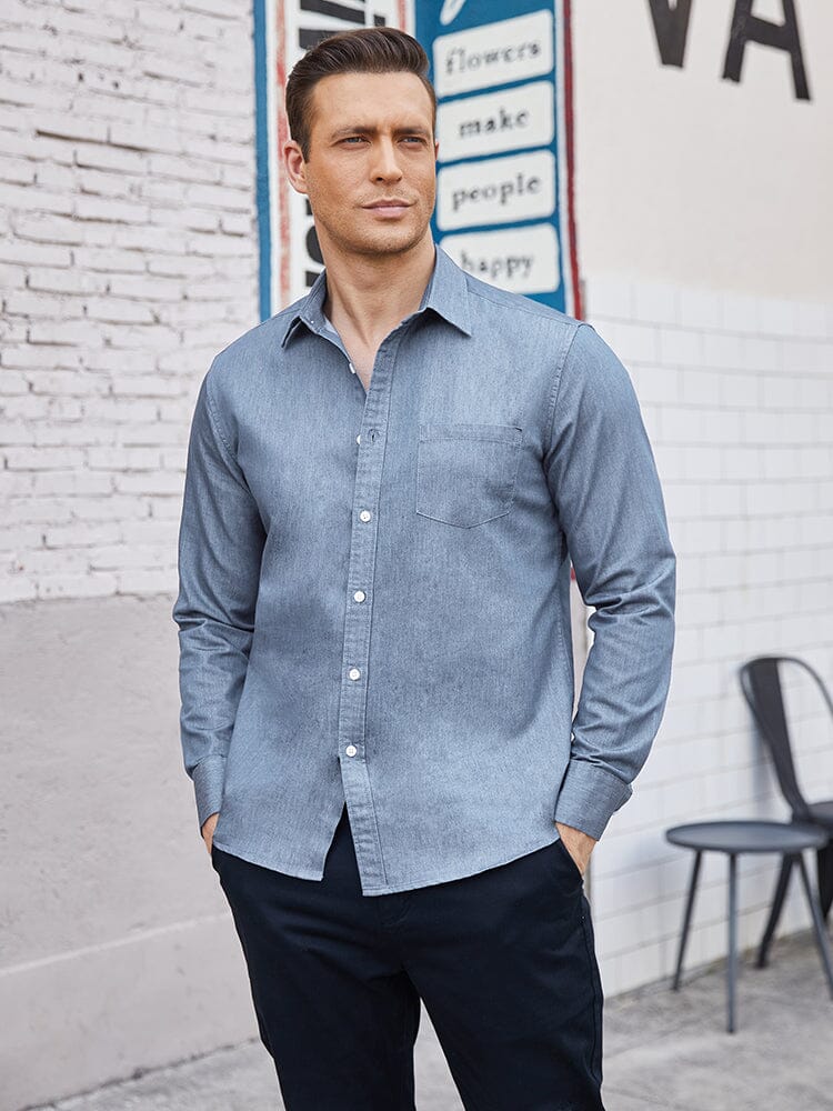 Classic Fit Denim Shirt (US Only) Shirts coofandy 