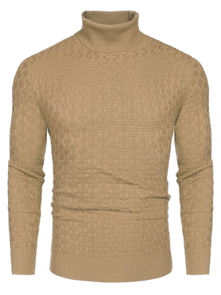 Casual Slim Fit Turtleneck Pullover Sweaters (US Only) Sweaters coofandystore Khaki S 