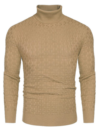 Casual Slim Fit Turtleneck Pullover Sweaters (US Only) Sweaters coofandystore Khaki S 