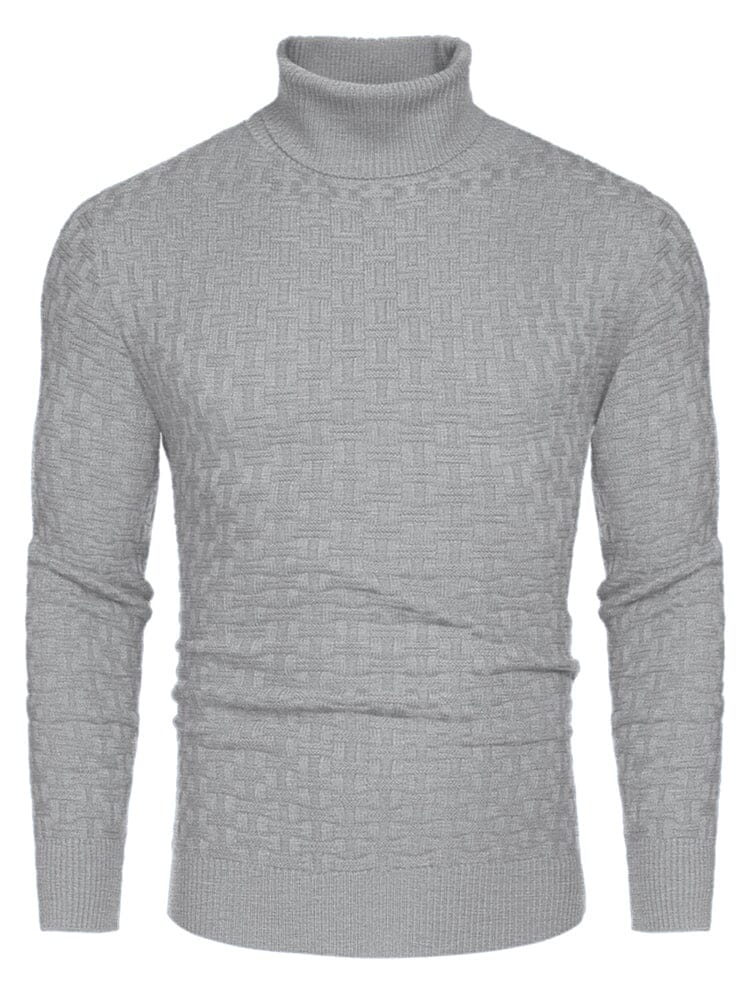 Casual Slim Fit Turtleneck Pullover Sweaters (US Only) Sweaters coofandystore Grey S 