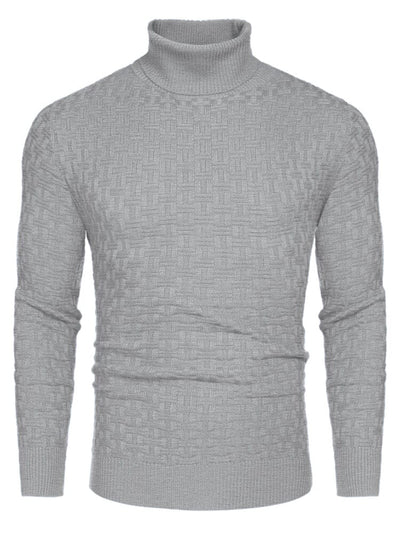 Casual Slim Fit Turtleneck Pullover Sweaters (US Only) Sweaters coofandystore Grey S 