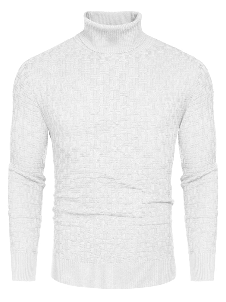 Casual Slim Fit Turtleneck Pullover Sweaters (US Only) Sweaters coofandystore White S 