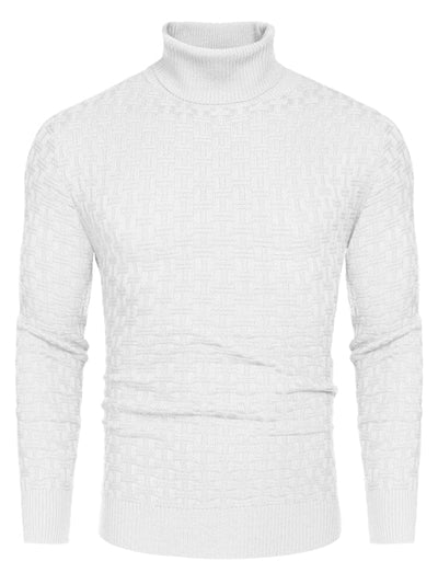 Casual Slim Fit Turtleneck Pullover Sweaters (US Only) Sweaters coofandystore White S 